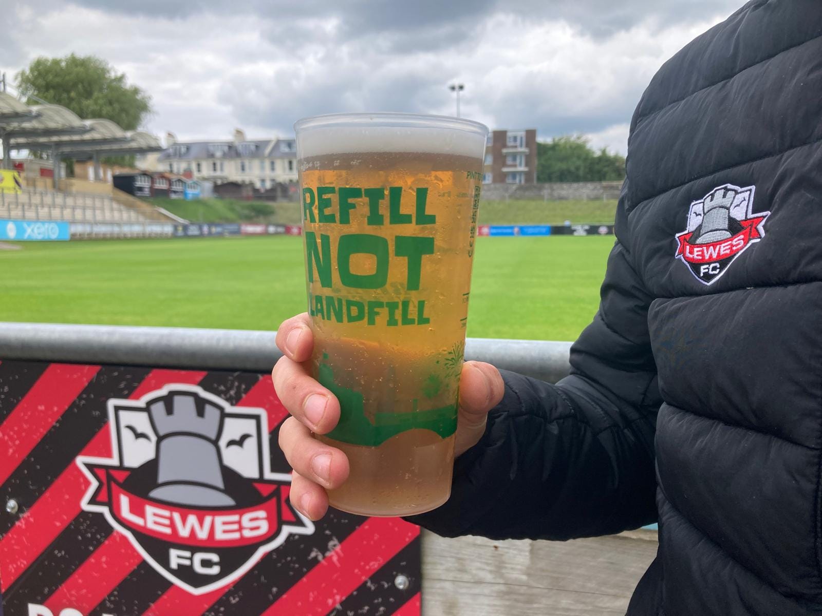 Reusable cups and no more single-use plastic drinks at Lewes FC